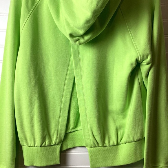 Athleta Moonrise Neon Green Open Back Pullover Hoodie Sweatshirt M - Picture 4 of 9